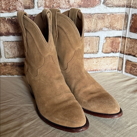 Tecovas Shoes - Tecovas tan lucy Suede Cowboy Boots
